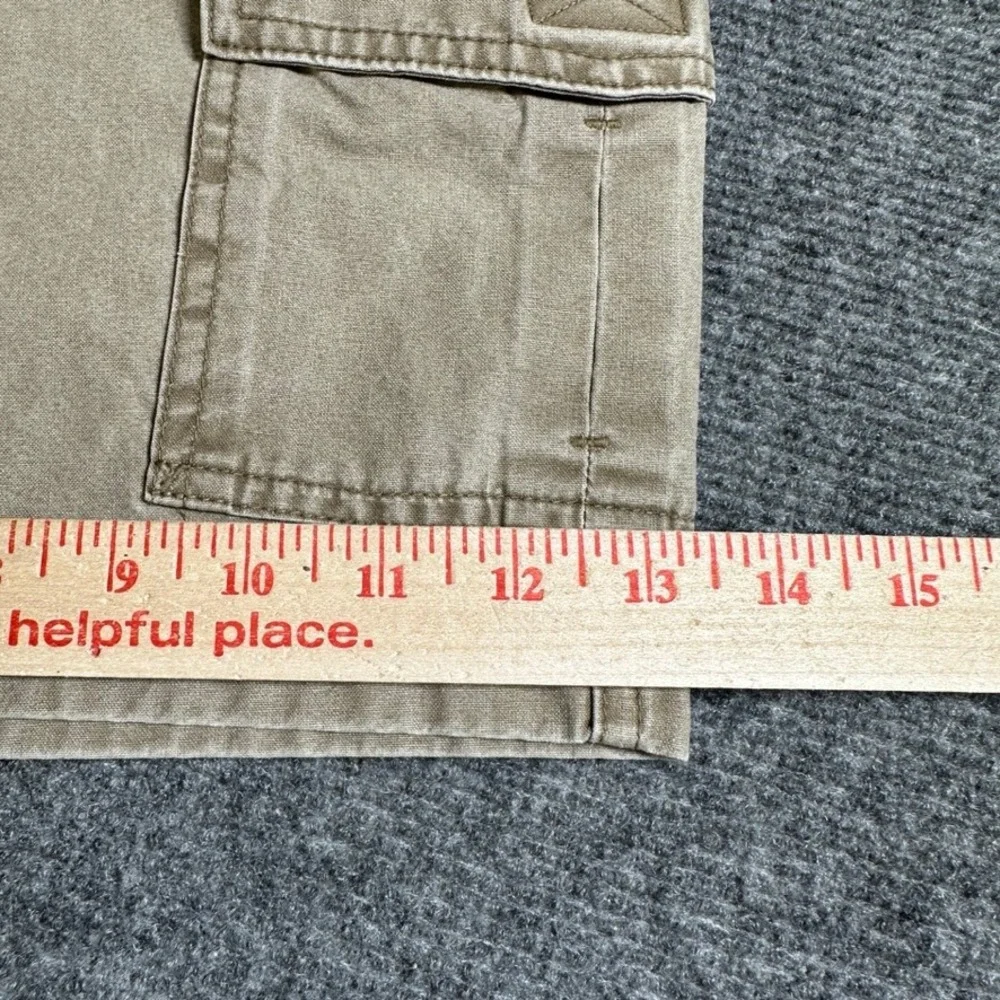 LL Bean Mens Cargo Shorts Khaki Tan Cotton Canvas Elastic Waist 35 224994